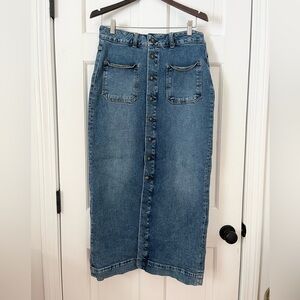 Anthropologie Classic Blue Maxi Skirt